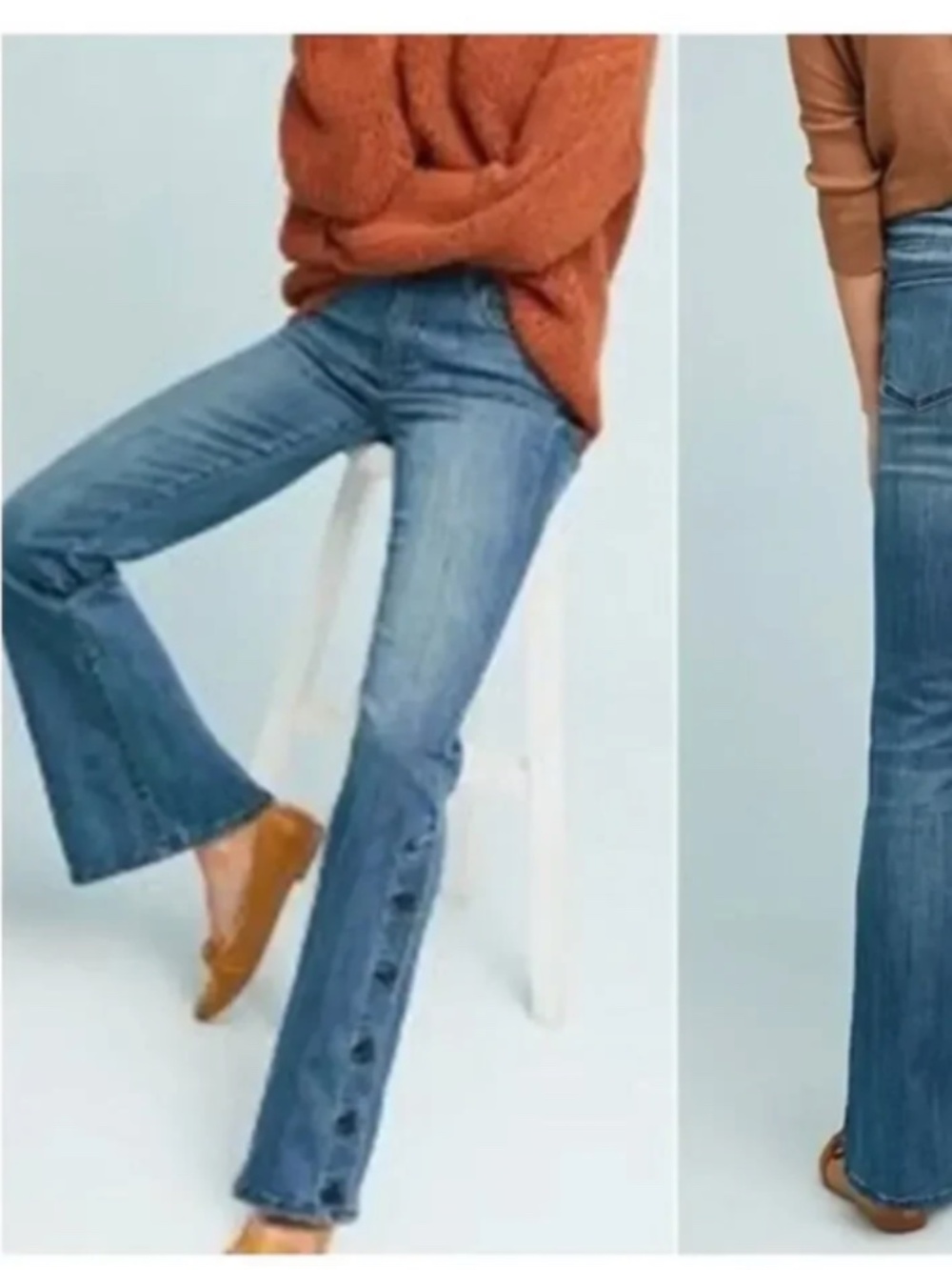 PILCRO High-Rise Button Hem Jeans